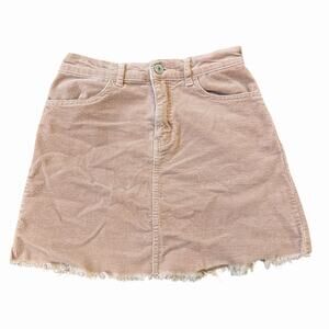 John Galt Brandy Melville Dusty Rose Pink Corduroy Mini Skirt Size Small